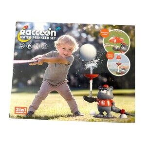 3-in-1 Baseball Player Raccoon Water sprinker Set Toy for Kids